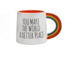 EMC ONSHOP Cana Ceramica Maner Rainbow "YOU MAKE THE WORLD A BETTER PLACE", Alba, 410ml (1216598)