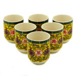 EMC ONSHOP Set 6 Cani Ceramice pentru Ceai in stil Oriental Long Life, 190 ml (TeaP-16)