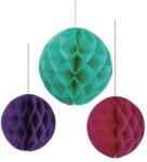 EMC ONSHOP Sfere Decorative Suspendabile de Petrecere, Multicolor, diametru 15-20-30cm, 3 buc (EMC-1003)