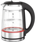 Cuisinart Електрическа кана за вода Cuisinart GK19E Double Glass, 3000W, 1.7 л, 50-100°C, 360° основа, Сензорно управление, Филтър, Индикатор, Инокс/черен (GK19E) Електрически кани