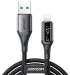 JOYROOM STARTALK adatkábel (USB - lightning, 3A, PD gyorstöltő, LED jelzés, 120cm) FEKETE (180175)