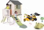 Smoby Set căsuță pe piloni și leagăn cu tractor House On Stilts Life Smoby extensibilă cu un tobogan de 1, 5 m cu apă (SM810802-31) Casuta pentru copii