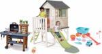 Smoby Căsuță pe piloni și grătar cu cărucior House On Stilts Life Smoby extensibilă cu tobogan de 1, 5 m cu jet de apă (SM810802-32) Casuta pentru copii