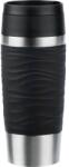 emsa Travel MUG Waves Termosz bögre 360 ml fekete N2021200 (N2021200)