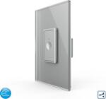 LIVOLO Intrerupator Simplu Cap Scara / Cruce cu Touch Livolo cu Rama Din Sticla 1M Zigbee EC - Serie Noua (Gri) (vl-fc1sz2-1wp-15)