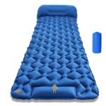 inSPORTline Felfújható matrac beépített pumpával inSPORTline Soultea 190x60x6 cm, kompakt méret, hatékony szigetelés, felfújás beépített pumpával, két szelep kék (31107-1)
