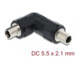 Delock Adaptor cu filet DC 5.5 x 2.1 mm M-M unghi 90 grade, Delock 90942 (90942)