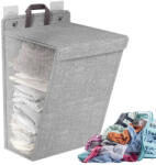 Verk Group Coș de rufe pliabil gri, montabil pe perete sau ușă (27559_SZ)