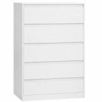 Brius Comoda cu 5 sertare, design modern minimalist, PAL si MDF, 60x40x97 cm, alb (EZ-LTS605WE01) Comoda