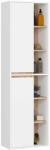 Brius Dulap baie suspendat 2 usi si 6 rafturi, PAL laminat 16 mm, margini ABS, fronturi mate, 50x30x170 cm, alb stejar (AK-12213018-2/2)