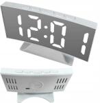 VERK GROUP Elektronikus Óra Digitális Led Ébresztőóra Hőmérő Tükör Álló Usb Memória (27630)