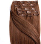 BellaHair Csatos Emberi Póthaj Classic Középbarna Színben 50cm (Szín #6) (RC-CL-506)