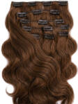 BellaHair Csatos Hullámos Emberi Póthaj Classic Középbarna Színben 50cm Body Wave (Szín #6) (RC-CL-BW506)