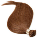 BellaHair Keratinos I-TIP Emberi Póthaj Classic Mikró Gyűrűzéshez Középbarna 50cm (Szín #6) (RIT-CL-506)