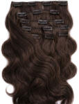 BellaHair Csatos Hullámos Emberi Póthaj Classic Sötétbarna Színben 60cm Body Wave (Szín #4) (RC-CL-BW604)