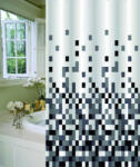  MINOTTI zuhanyfüggöny, 2000x1800 mm, fekete-szürke pixel mozaik (MZ007)