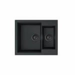  MILO RETTO másfél medencés gránit mosogató 610 x 500 x 215 mm - Fekete (Lava stone) (RET-L-5KBO)