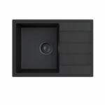  MILO METRO 620 x 440 x 195 mm gránit mosogató - Fekete (Lava stone) (MET-L-1KKO)