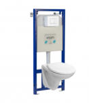  VISAM beépíthető WC tartály szett JIKA Pro függesztett WC-vel, fehér nyomólappal és WC-ülőkével 500x1130x510 mm fehér (SET03)