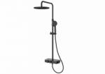  COPEN CoolTouch P termosztátos zuhanyrendszer polccal, matt fekete (250x250 mm) (C-01-504MB)