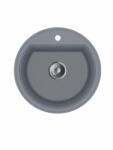  MILO ESSENCE kerek gránit mosogató szifonnal, Ø 51 cm, Diamond Grey (Szürke) (ESS-D-1KBO)