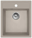  MILO ALPHA egymedencés gránit mosogató szifonnal, 435x515 mm, (Bézs) (ALP-P-1KBO)