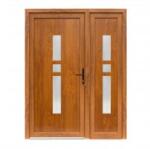 Bastion Usa exterior dubla PVC GISELA, profil Klass, 1400x2050 mm, deschidere dreapta, stejar auriu