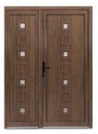 Bastion Usa exterior dubla PVC LOLA, 1400x2050 mm, deschidere stanga, nuc
