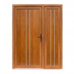 Bastion Usa exterior dubla PVC OLIVIA, profil Klass, 1400x2050 mm, deschidere dreapta, alb stejar auriu