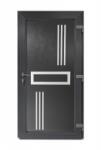 Bastion Usa intrare PVC Alon, 5 camere izolare, 980x2000 mm, deschidere dreapta privit din interior, antracit pe ambele fete