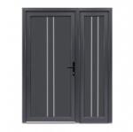 Bastion Usa exterior dubla PVC OLIVIA, 1400x2050 mm, deschidere dreapta, gri antracit