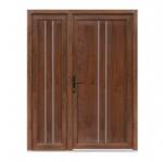 Bastion Usa exterior dubla PVC OLIVIA, 1400x2050 mm, deschidere stanga, alb interior-nuc exterior