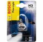 Bosch Bec auto cu halogen pentru far Bosch H3 Pure Light, 12V, 55W, 1 Bec (1987301006)