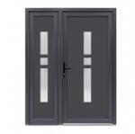 Bastion Usa exterior dubla PVC GISELA, 1400x2050 mm, deschidere stanga, gri antracit