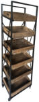 AdTrend Raft pardoseala lemn maro fier negru 63 x 41 x 178 cm (106269) Raft