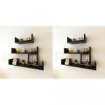 vidaXL Rafturi de perete, 6 buc. , negru (275989) - izocor Raft