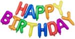 Flippy Set Baloane din Folie Metalizata, Flippy, Model Happy Birthday, Litere de 40 cm, Baloane Party, Ambalaj Individual, Pai, Ata si Adeziv Incluse, Umflare cu Aer sau Heliu, Multicolor (127282)