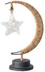 Flippy Lampa veghe Flippy, semi-luna cu stea din sticla, led, 28x15 cm, alb cald (124015)