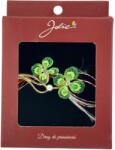 Jolie Brosa Vintage, Jolie, Material Metal, Ambalaj Carton, Dimensiune Brosa Aproximativ 4-6 cm, Model Trifoi cu Patru Foi, Verde (165153)