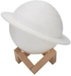 Flippy Lampa de veghe in forma de Saturn 3D Saturn Light, alimentare baterii, stand plastic inclus, 15 cm, Flippy, Alb Cald (123058)