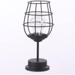 Flippy Lampa Decorativa cu Leduri, Flippy, Model Pahar de Vin, cu Baterii, 13 x 13 x 28 cm, Suport Negru, Lumina Alb Cald (130142)