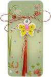 Jolie Martisor pentru Copii, Jolie, Model FLUTURE, din Cauciuc, cu Snur Impletit Alb/Rosu, Ambalaj Carton cu Design, Alb/Galben (165804)
