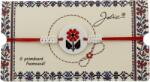 Flippy Martisor Traditional Bratara Norocoasa, Jolie, Model Rotund Floare, Bratara Martisor pentru Copii, din Plastic/Textil, Snur Rosu/Alb (165496)