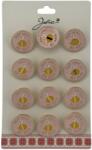 Flippy Set 12 Brose Martisor pentru Copii, Jolie, Model Albinuta, cu Mesaj Don`t Worry Bee Happy, Roz Galben (128234)