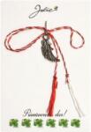 Flippy Martisor Traditional, Jolie, Model Aripa, cu Snur Impletit Alb/Rosu, 8.5 x 5.5 cm, Argintiu (126079)