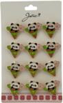 Flippy Set 12 Brose Martisor pentru Copii, Jolie, Model Urs Panda in Con de Inghetata, Multicolor (134019)