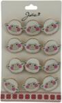 Flippy Set 12 Brose Martisor pentru Copii, Jolie, Model Oita, Alb (128232)