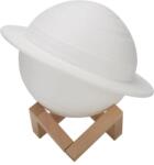Flippy Lampa de veghe cu telecomanda in forma de Saturn 3D Saturn Light 16 culori, alimentare baterii, stand lemn inclus, 15 cm, Flippy (123057)