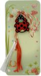 Jolie Martisor pentru Copii, Jolie, Model BUBURUZA, din Cauciuc, cu Snur Impletit Alb/Rosu, Ambalaj Carton cu Design, Rosu (165805)