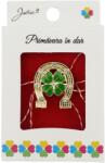 Flippy Martisor Brosa, Jolie, Model Potcoava cu Trifoi, Metal Emailat in Culori, Sistem de Prindere cu Ac, Dimensiune 2.5-3 cm, Ambalaj Individual cu Design, Multicolor (134734)